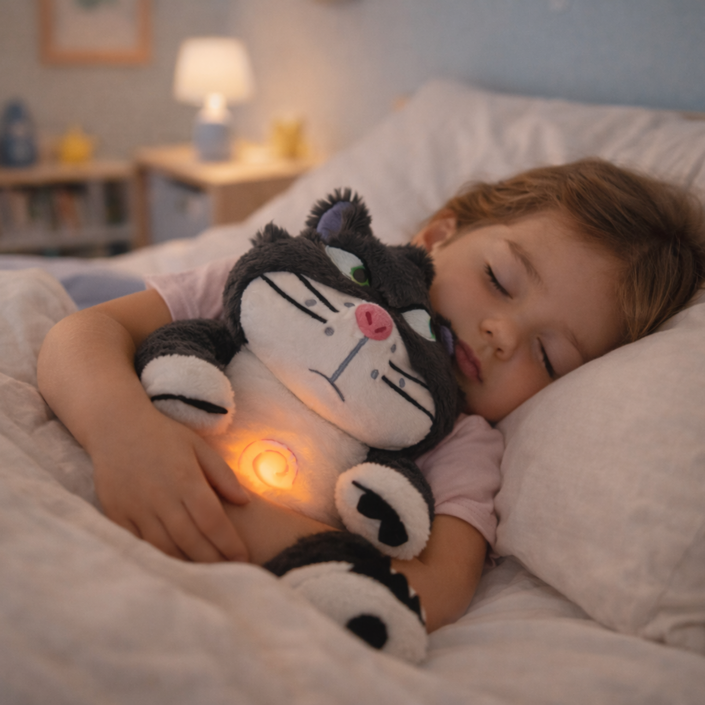Peluche Anti-Stress qui Respire (Lumière & Musique)