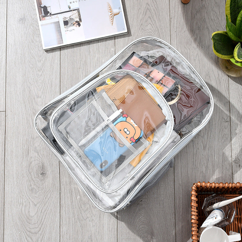 Clear Backpack – See-Through Waterproof PVC Bag for School & Everyday