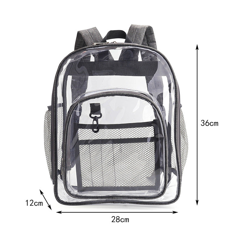 Clear Backpack – See-Through Waterproof PVC Bag for School & Everyday