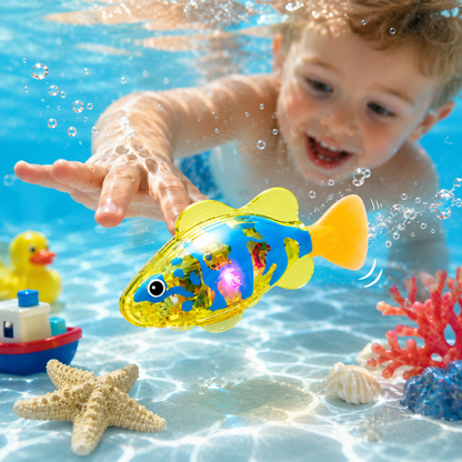 GlowSwim™ Interactive Bath Fish – Premium Light-Up Swimming Bath Toy