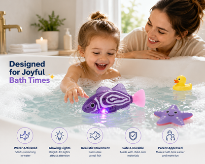 GlowSwim™ Interactive Bath Fish – Premium Light-Up Swimming Bath Toy