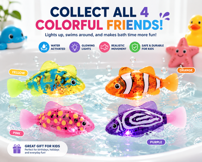 GlowSwim™ Interactive Bath Fish – Premium Light-Up Swimming Bath Toy