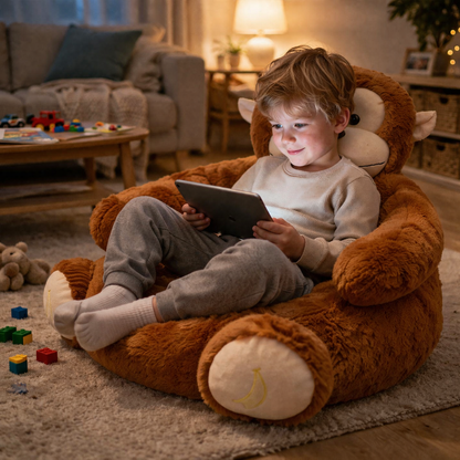 CozyMonkey™ Poltrona de Pelúcia – Conforto Ultra Macio