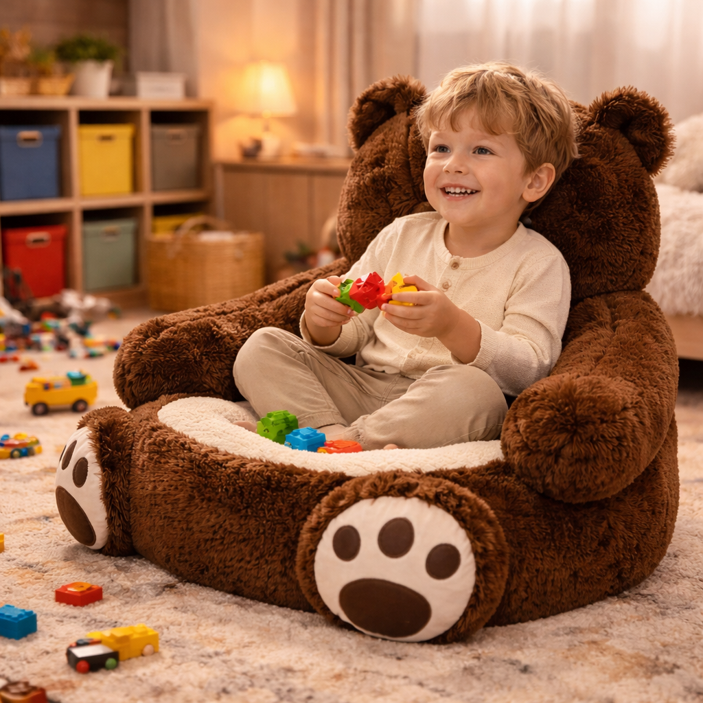 CozyBear™ – Ultra Soft Bear Plush Chair for Kids