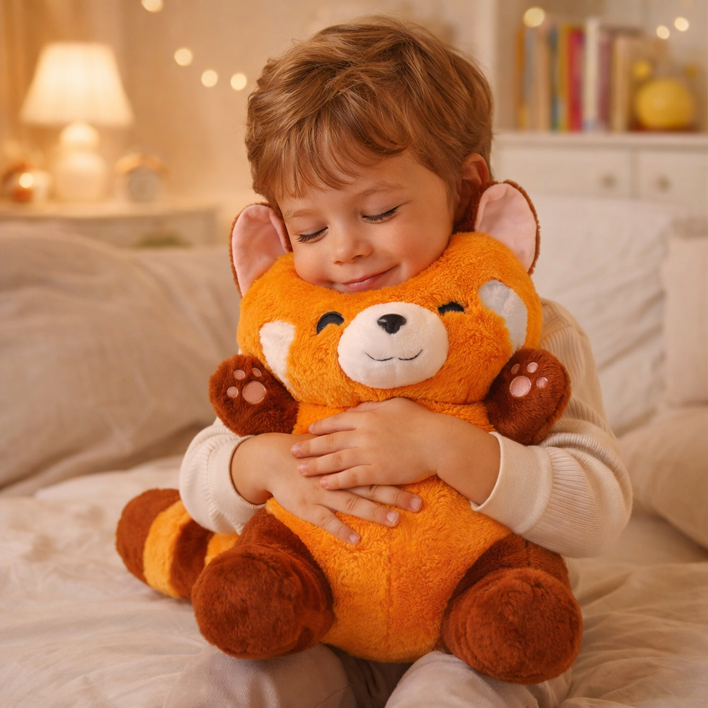 Peluche Panda Roux Qui Respire & Mélodie – Doudou Apaisant Sommeil