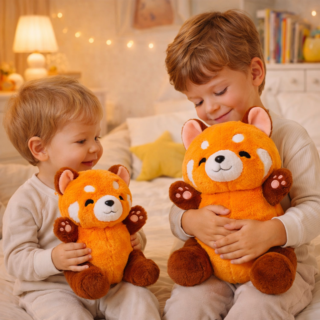Peluche Panda Roux Qui Respire & Mélodie – Doudou Apaisant Sommeil