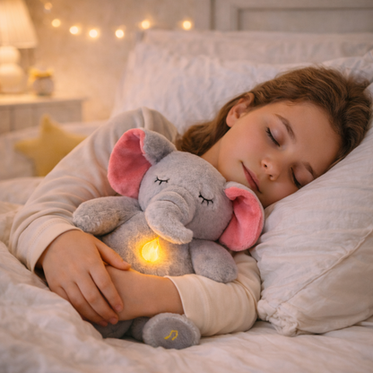 Peluche Éléphant Qui Respire & Musique – Doudou Apaisant Sommeil