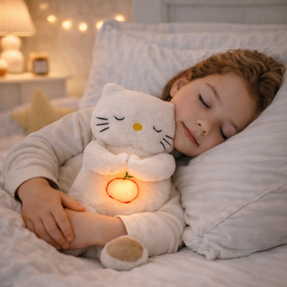 Peluche Chat Qui Respire & Musique – Doudou Apaisant Sommeil