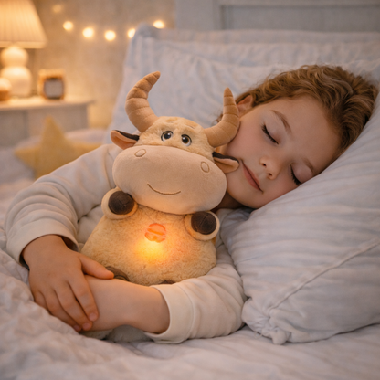 Peluche Vache Qui Respire & Musique – Doudou Apaisant Sommeil