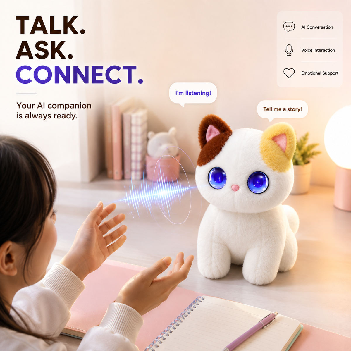 Mochi — The Chatterbox AI Companion Cat (Calico)
