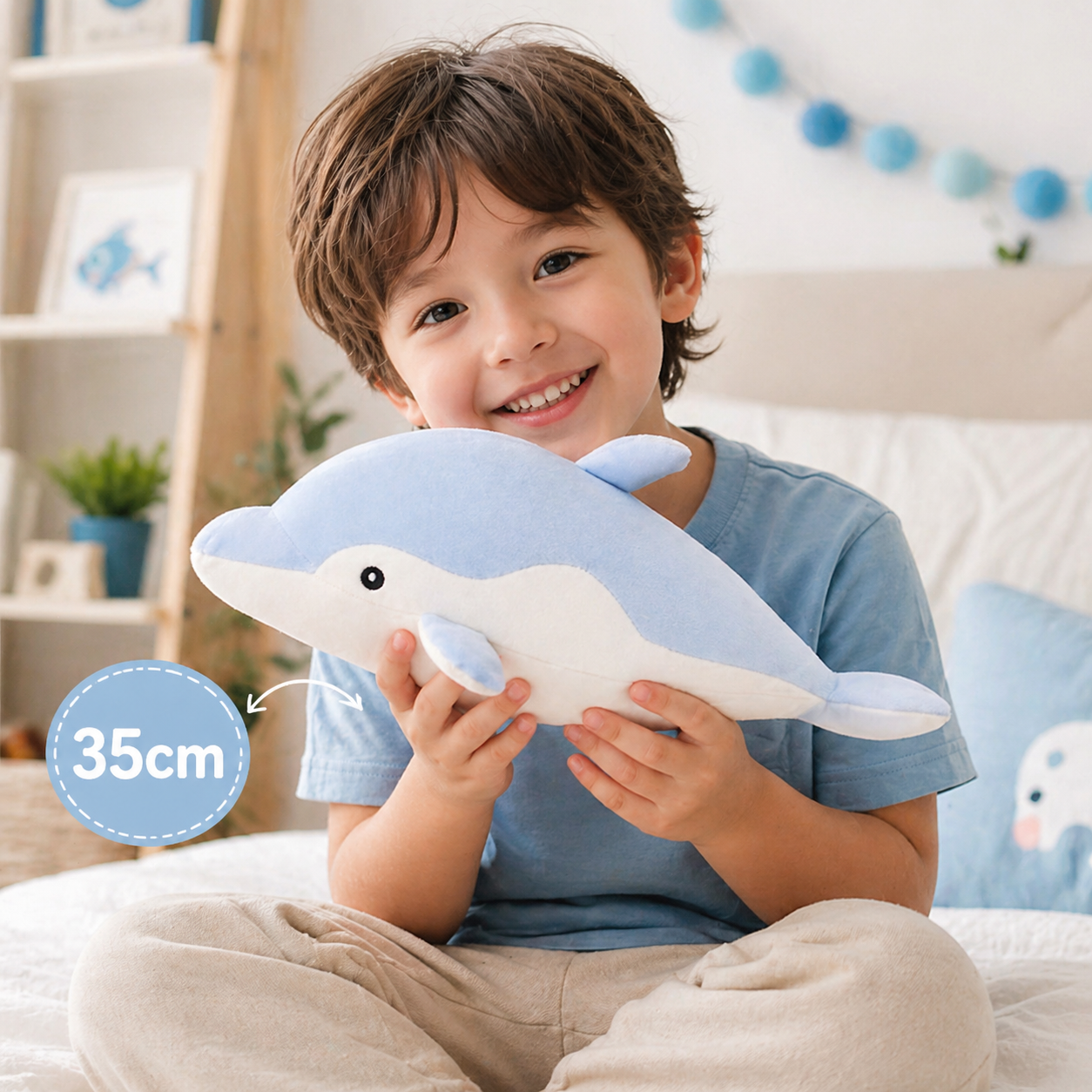 Soft Blue Dolphin Plush