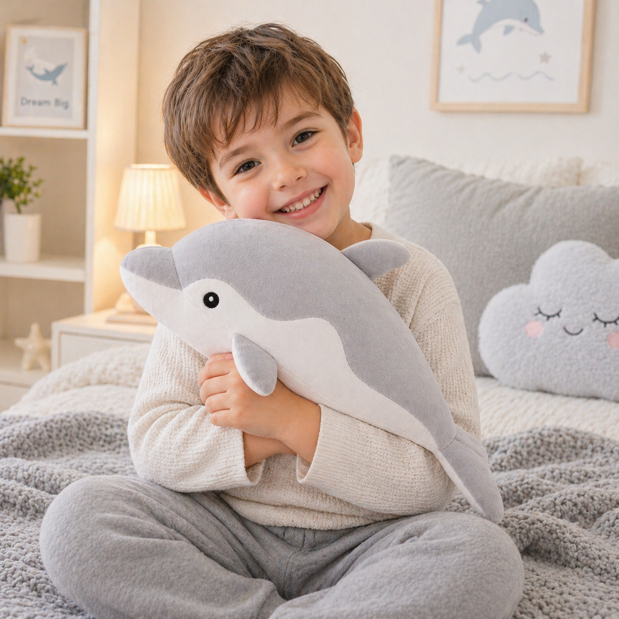 Soft Gray Dolphin Plush