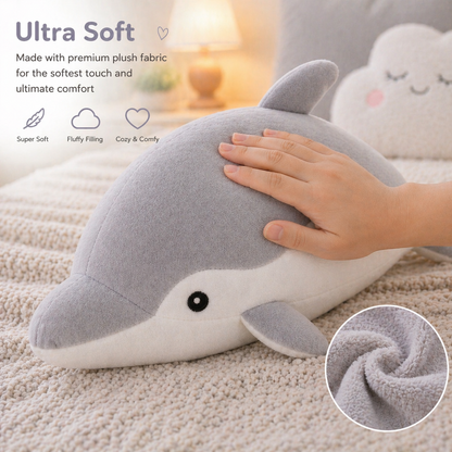 Soft Gray Dolphin Plush