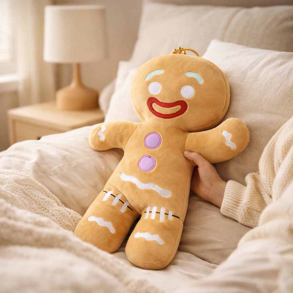 Lebkuchenmann Plüschtier – Weiche Kuschelpuppe & Deko-Geschenk (25–55 cm)