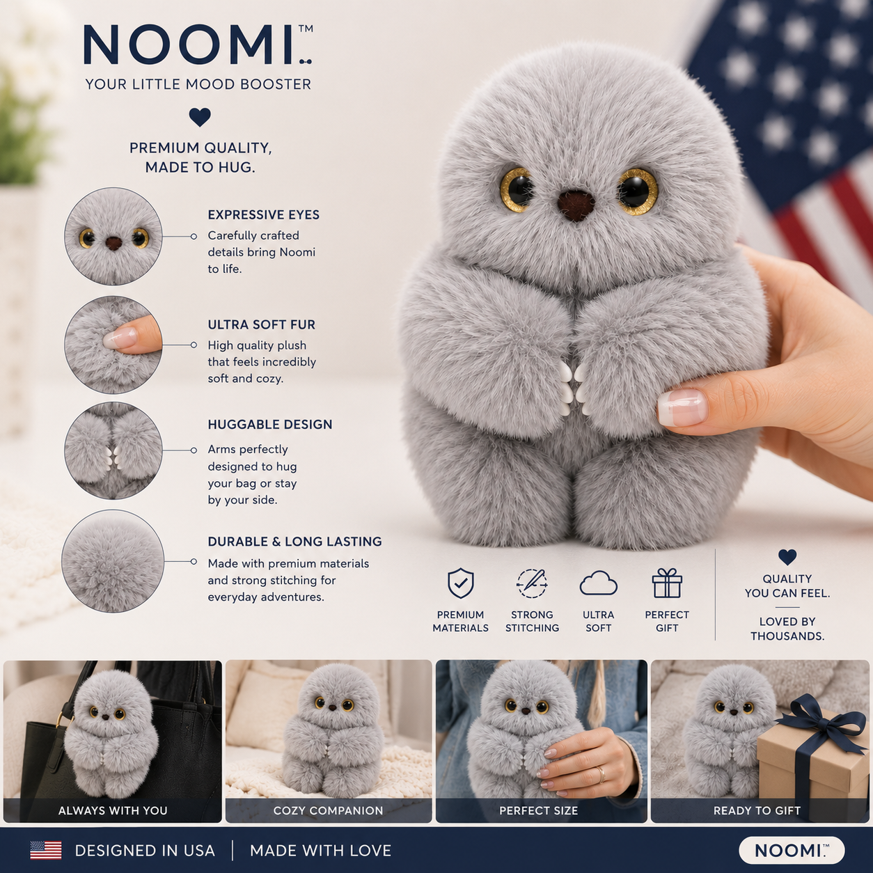 NOOMI™ Mist – Interactive Comfort Koala | USB Rechargeable Plush Companion