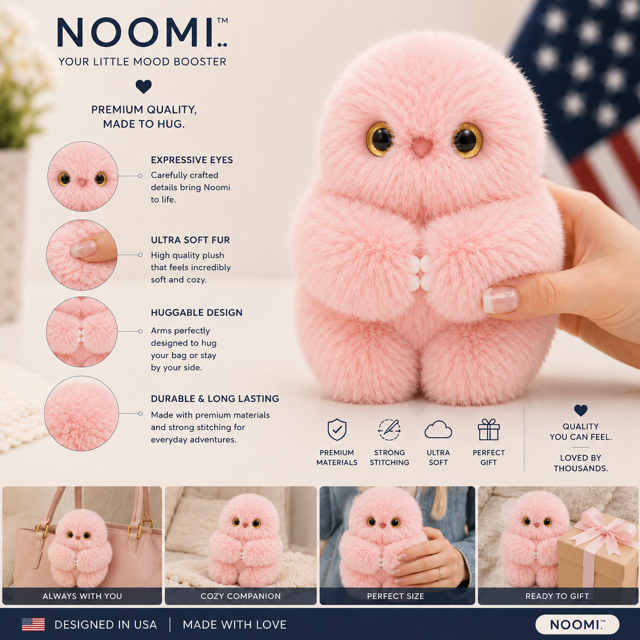 NOOMI™ Blossom – Interactive Comfort Koala | USB Rechargeable Plush Companion