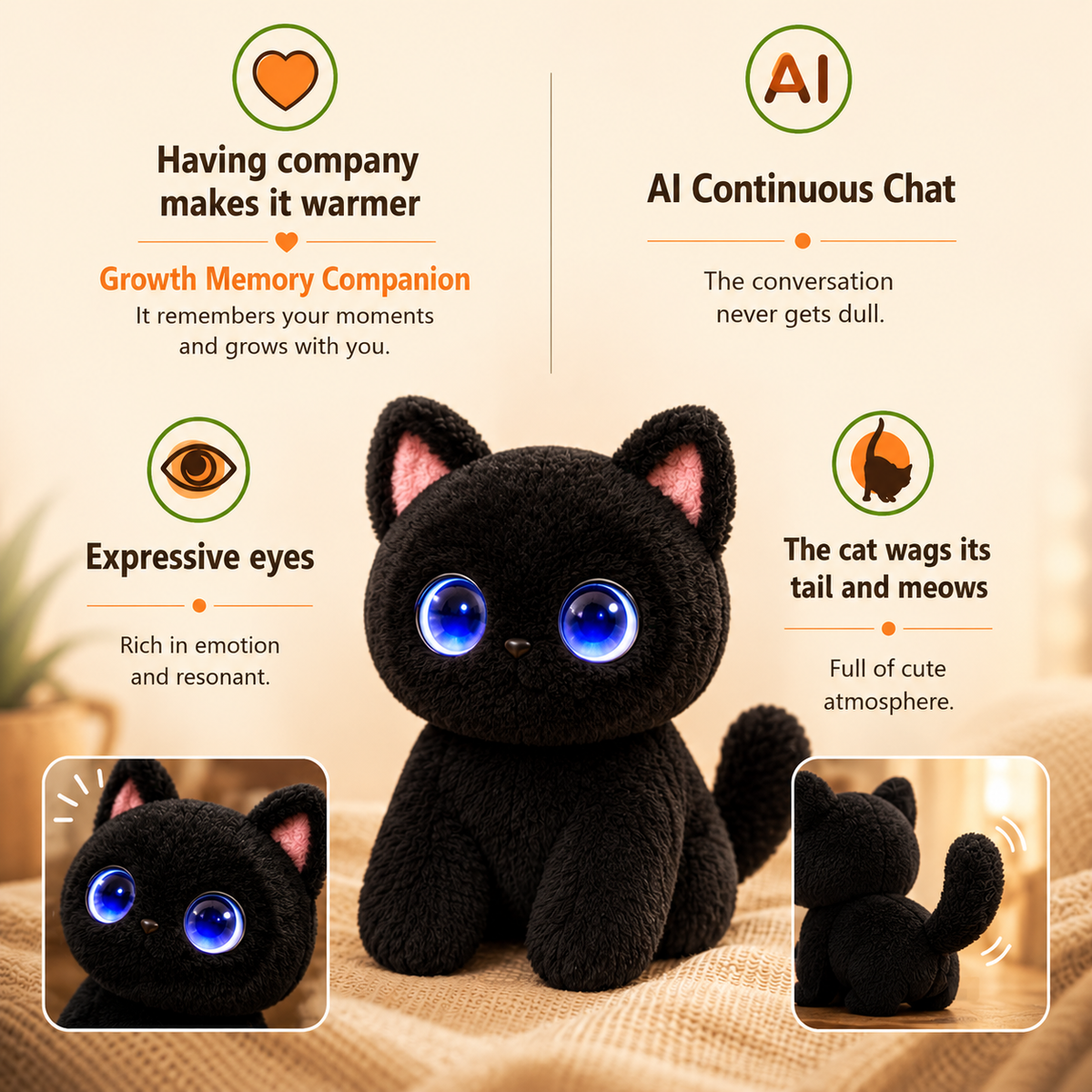 Salem — The Night Owl AI Companion Cat (Black)