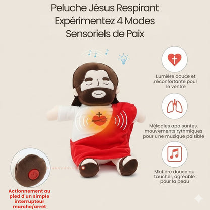 Calming Jesus Plush™ – Plush that Breathes & Plays Music | Christian Gift for Christmas & Baptism