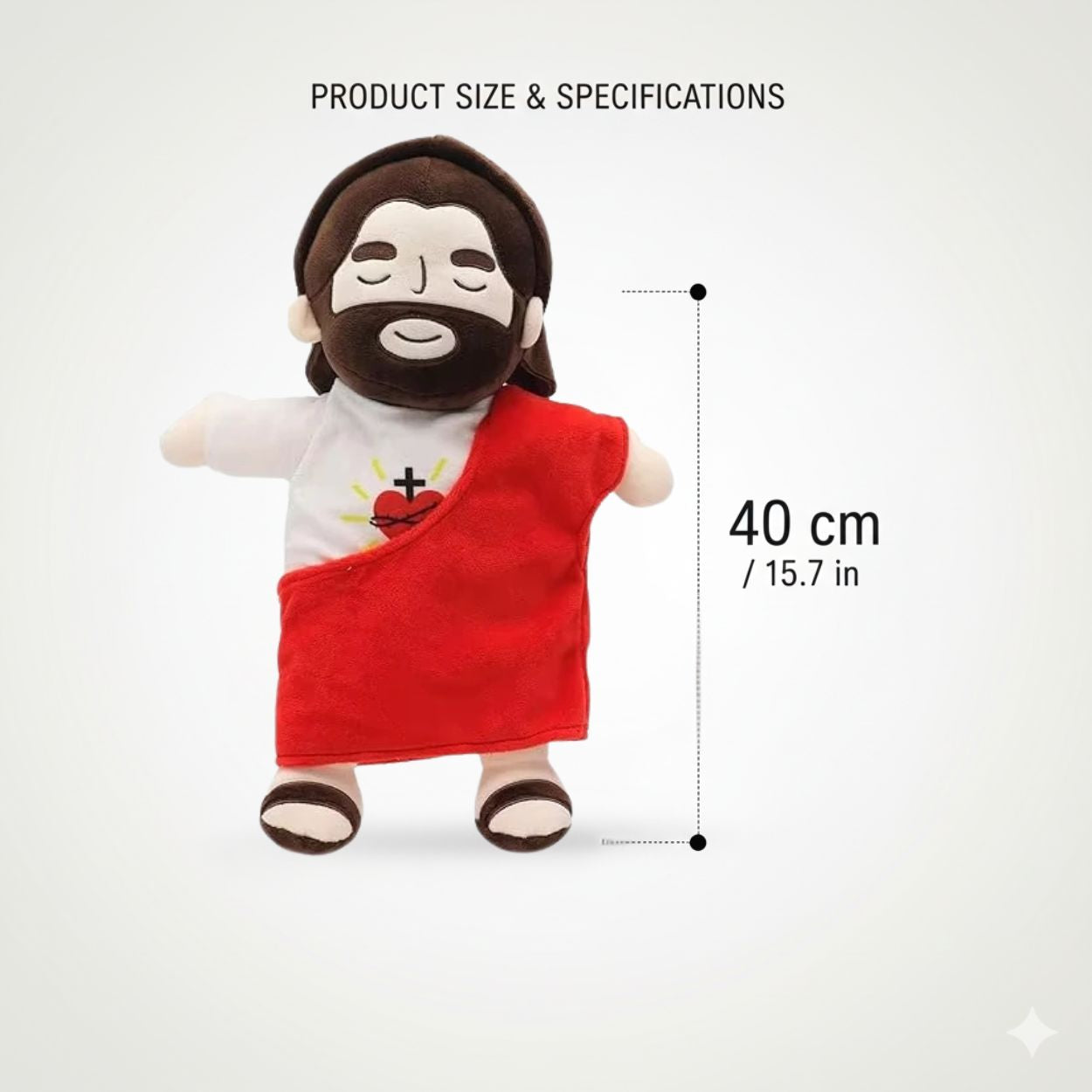 Calming Jesus Plush™ – Plush that Breathes & Plays Music | Christian Gift for Christmas & Baptism