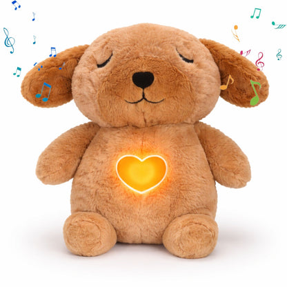 Oddychający pluszak Piesek z muzyką – Uspokajający przytulak do snu
