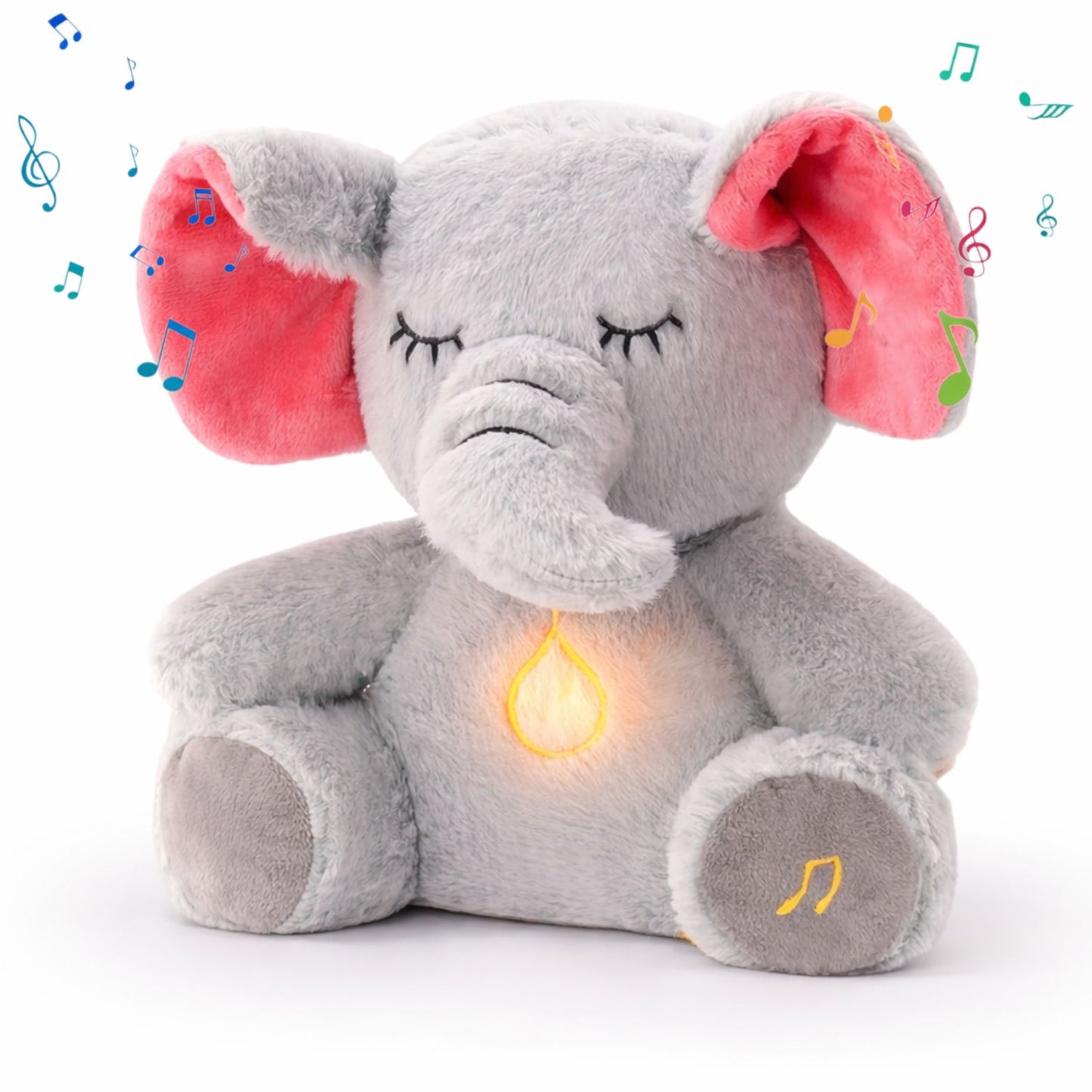 Peluche Éléphant Qui Respire & Musique – Doudou Apaisant Sommeil