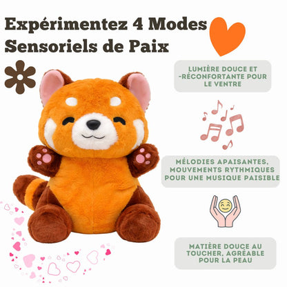 Peluche Panda Roux Qui Respire & Mélodie – Doudou Apaisant Sommeil