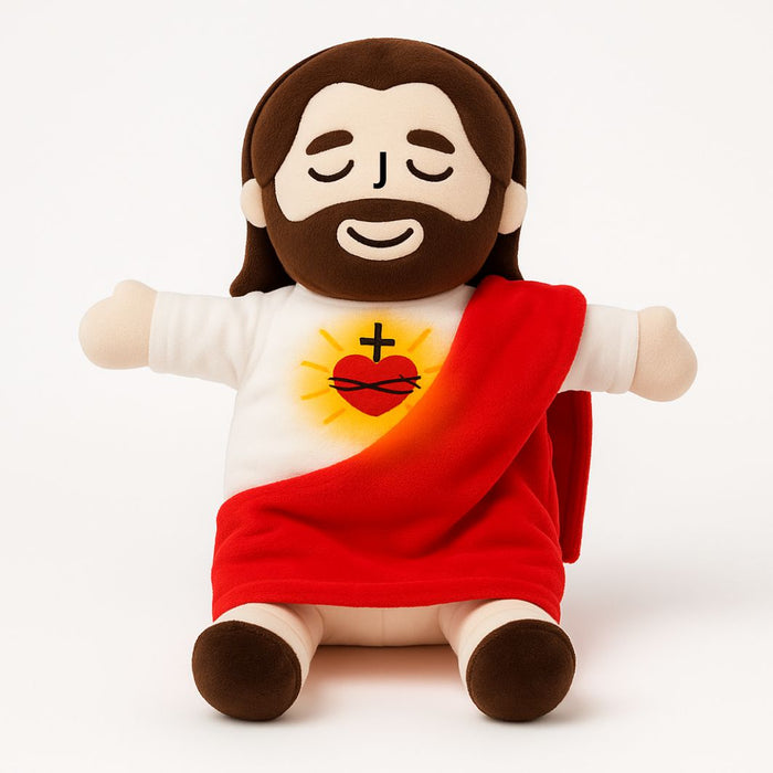 Calming Jesus Plush with breathing light and soothing melodies