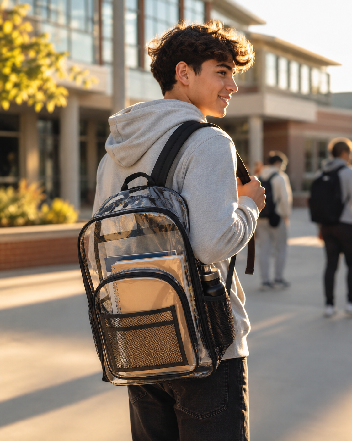 Clear Backpack – See-Through Waterproof PVC Bag for School & Everyday