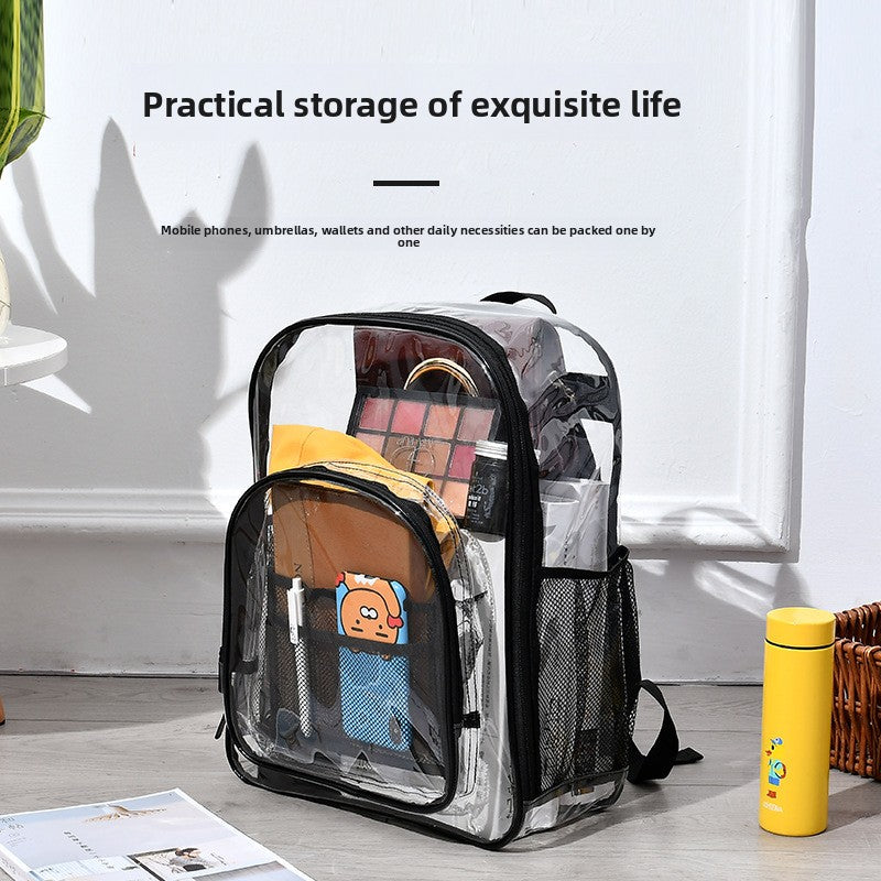 Clear Backpack – See-Through Waterproof PVC Bag for School & Everyday