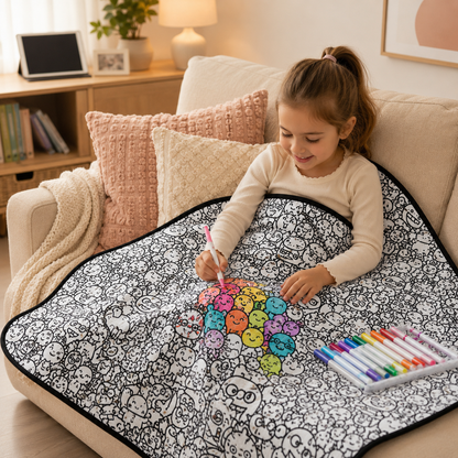 Creative Doodle Blanket™ – Reusable Coloring Blanket for Kids