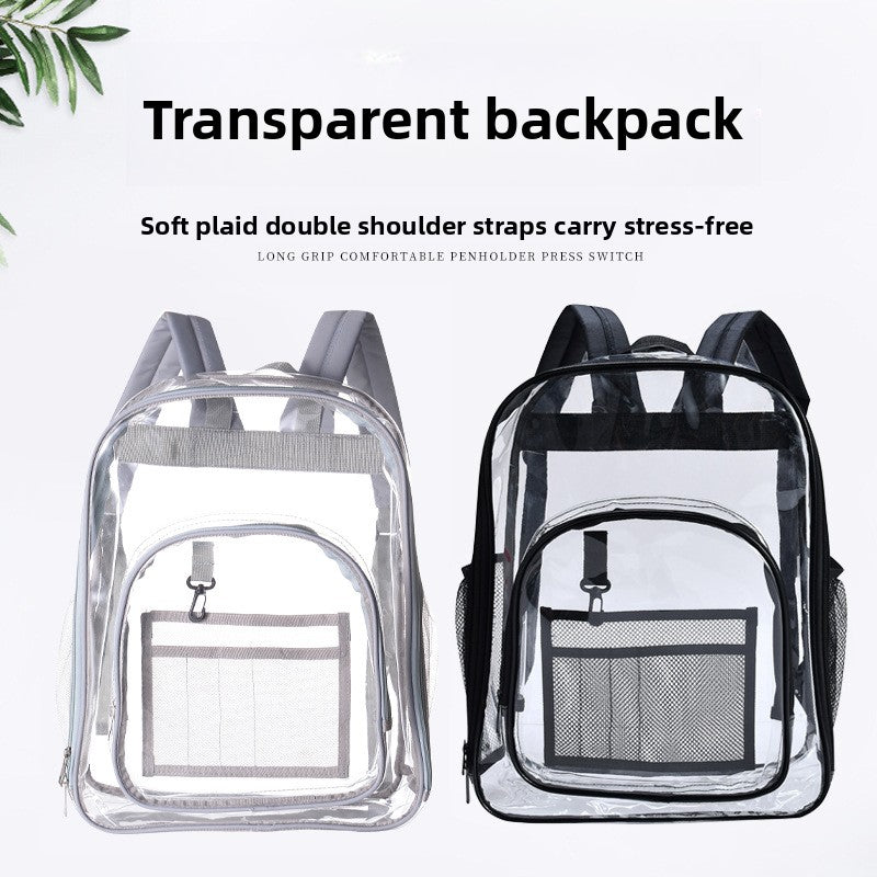 Clear Backpack – See-Through Waterproof PVC Bag for School & Everyday