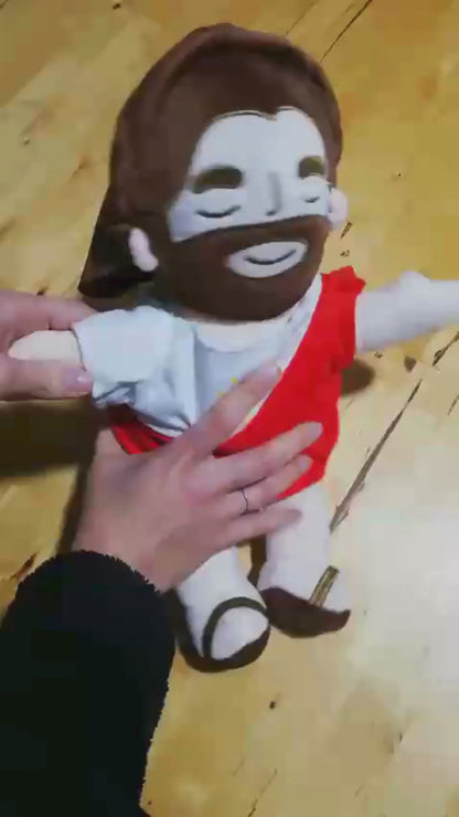 Calming Jesus Plush™ – Plush that Breathes & Plays Music | Christian Gift for Christmas & Baptism